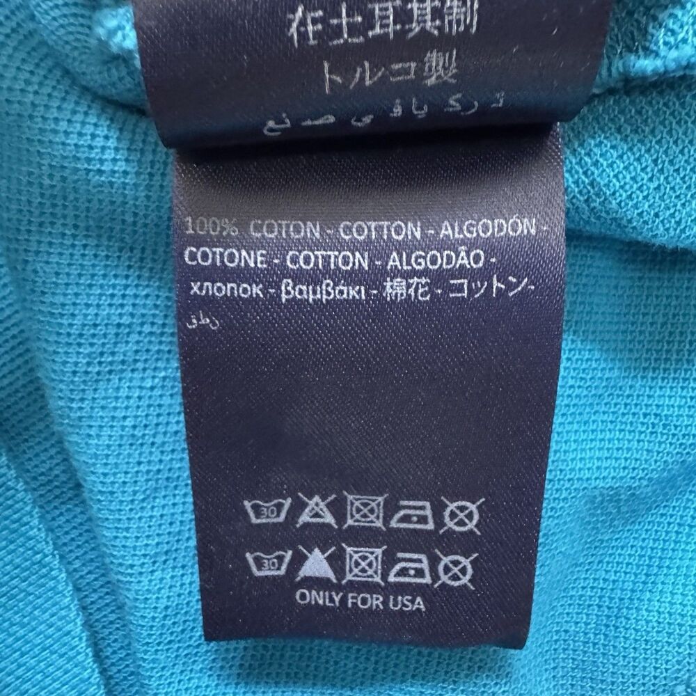 Vilebrequin Polo Shirt Mens 2XL Blue Regular Fit Pique Cotton Turtle Logo Preppy - Picture 5 of 9